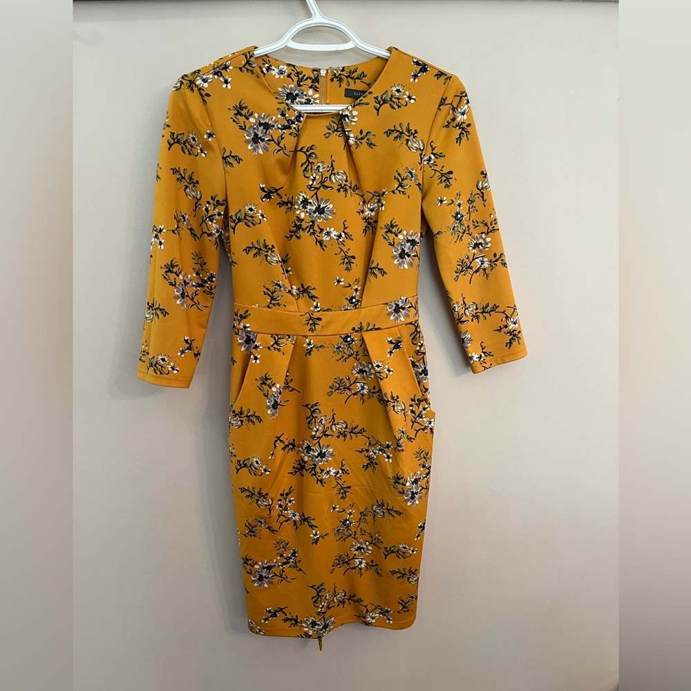 Yellow floral dress size small